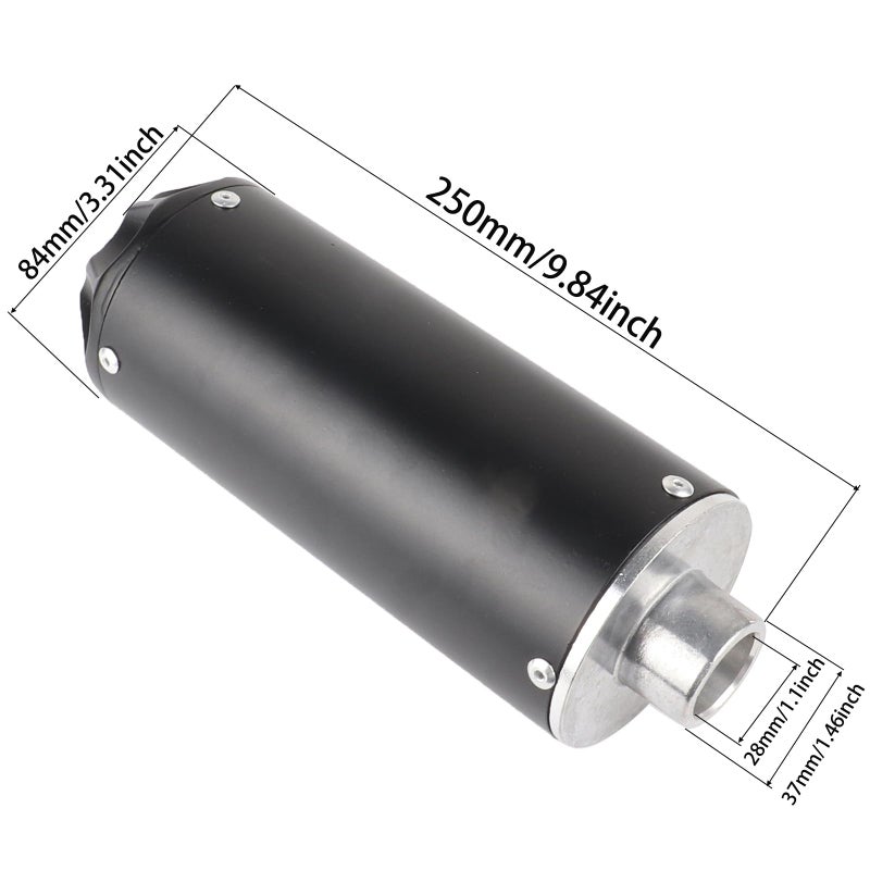 HTBCCHB 28mm Exhaust Muffler Assembly with Heat Wrap For CRF50 CRF70 XR50 70cc 110cc 125cc Taotao DB10 DB14 Baja Xpro Apollo Roketa SSR TTR SDG Coolster Pit Dirt Bike Parts (Black) - Image 3