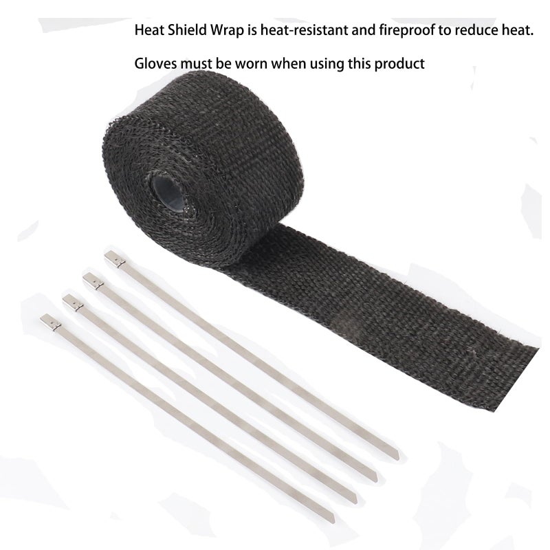 HTBCCHB 28mm Exhaust Muffler Assembly with Heat Wrap For CRF50 CRF70 XR50 70cc 110cc 125cc Taotao DB10 DB14 Baja Xpro Apollo Roketa SSR TTR SDG Coolster Pit Dirt Bike Parts (Black) - Image 4