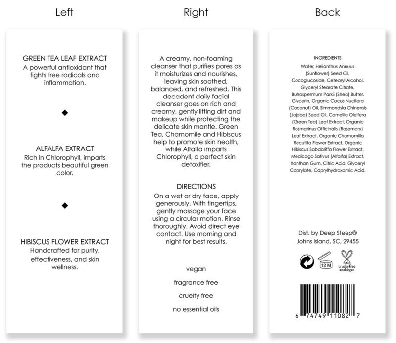 Deep Steep Cream Cleanser, 7.8 oz â€“ Gentle Daily Face Wash with Shea Butter, Coconut, Jojoba & Sunflower Oils, Green Tea & Hibiscus â€“ Vegan, Clean Beauty Skincare, Calming Hydration - Image 3