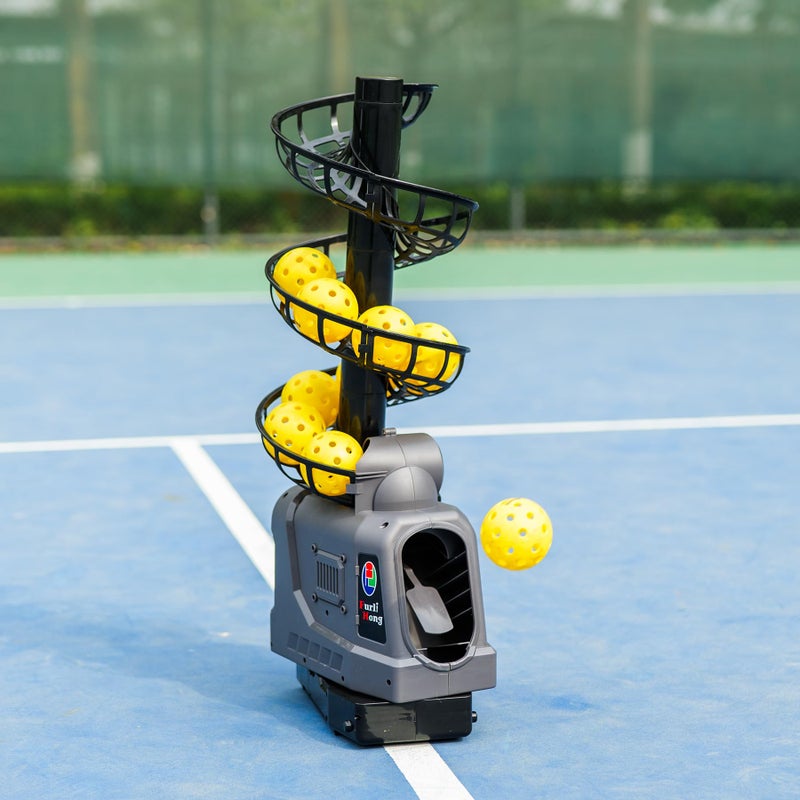Furlihong 681PBH Pickleball Machine with Auto Swing, 3 Angles & 4 Speeds Adjustable, Portable Pickleball Launcher for Indoors & Outdoors Practice, Powered by Power Bank/Batteries/AC Power, for Beginners - Image 4