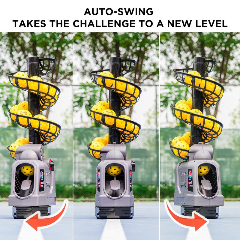 Furlihong 681PBH Pickleball Machine with Auto Swing, 3 Angles & 4 Speeds Adjustable, Portable Pickleball Launcher for Indoors & Outdoors Practice, Powered by Power Bank/Batteries/AC Power, for Beginners - Image 3