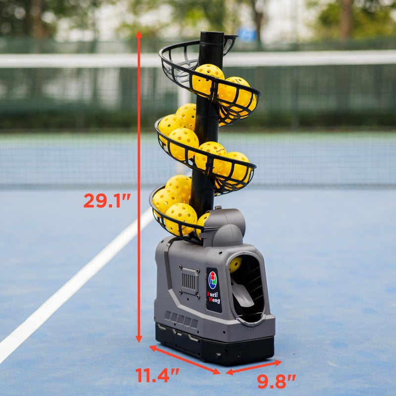 Furlihong 681PBH Pickleball Machine with Auto Swing, 3 Angles & 4 Speeds Adjustable, Portable Pickleball Launcher for Indoors & Outdoors Practice, Powered by Power Bank/Batteries/AC Power, for Beginners - Image 5