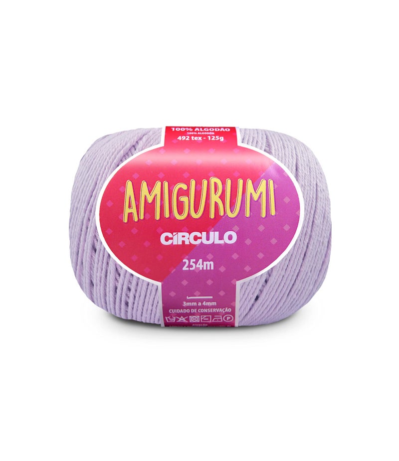 Circulo Amigurumi Yarn 100 Mercerized Brazilian Virgin Cotton for Crocheting and Knitting Soft Art Sport Weight Yarn 44 oz 278 yds Color 6006 Candy Purple