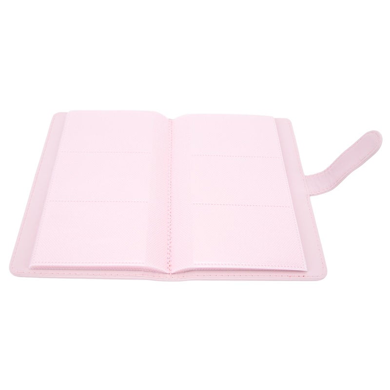 3 Inch 108 Pockets Photo Album PU Leather Mini Photo Album for Movie Tickets Business Cards Light Cherry Pink - Image 1