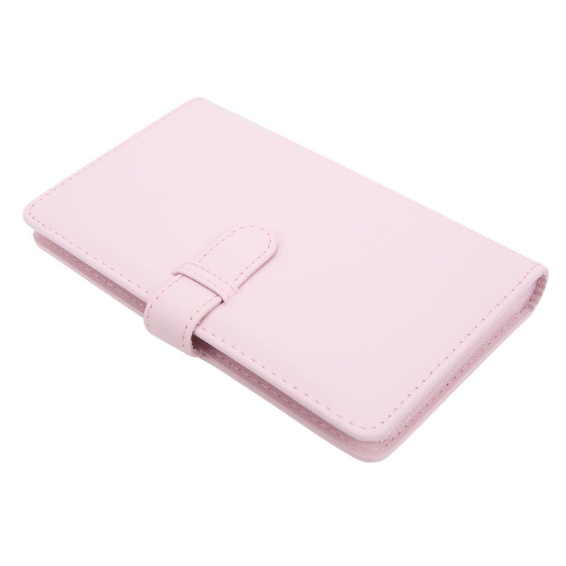 3 Inch 108 Pockets Photo Album PU Leather Mini Photo Album for Movie Tickets Business Cards Light Cherry Pink - Image 5