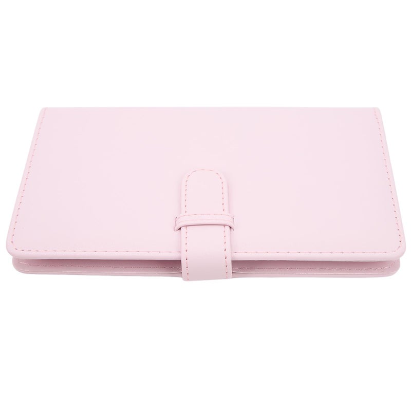 3 Inch 108 Pockets Photo Album PU Leather Mini Photo Album for Movie Tickets Business Cards Light Cherry Pink - Image 3