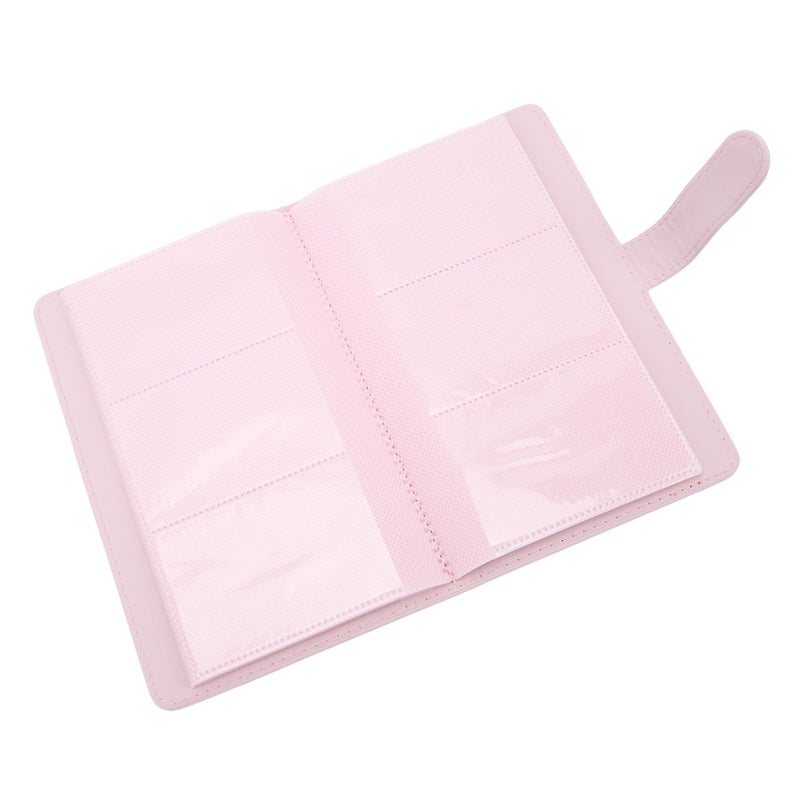 3 Inch 108 Pockets Photo Album PU Leather Mini Photo Album for Movie Tickets Business Cards Light Cherry Pink - Image 4