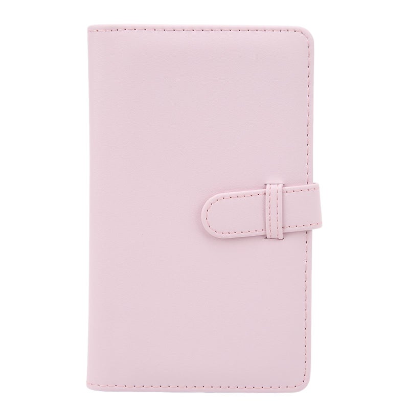3 Inch 108 Pockets Photo Album PU Leather Mini Photo Album for Movie Tickets Business Cards Light Cherry Pink - Image 2