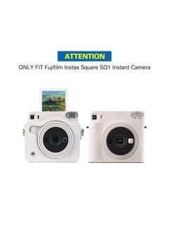 SYOSI Square SQ1 Case Protective Case for Fujifilm Instax Square SQ1 Instant Camera PU Leather Cover with Adjustable Shoulder Strap, White  - Image 2
