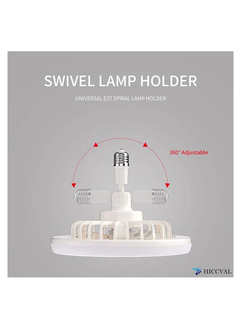 SYOSI Ceiling Fan with Lights, Ceiling Light with Silent Fan Delier with Remote Control or Switch Control, Easy Installation Lamp Holder for Indoor, Living Room, Bedroom, White - Image 4