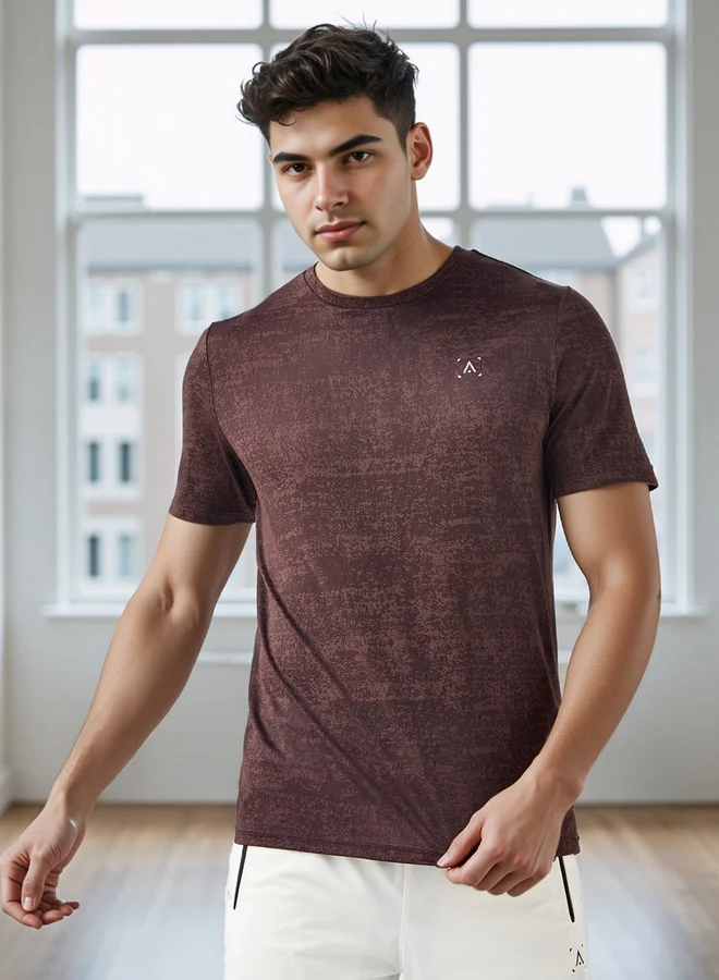 ADOT by Splash Jacquard Crew Neck T-shirt