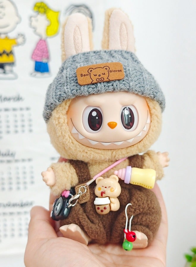 3-Pieces Labubu Multicolor Dolls Clothes Accessories Casual Style Outfit for Pretend Play Doll Clothing Set and Exquisite Accessories Bundle for Kids Play - Image 2