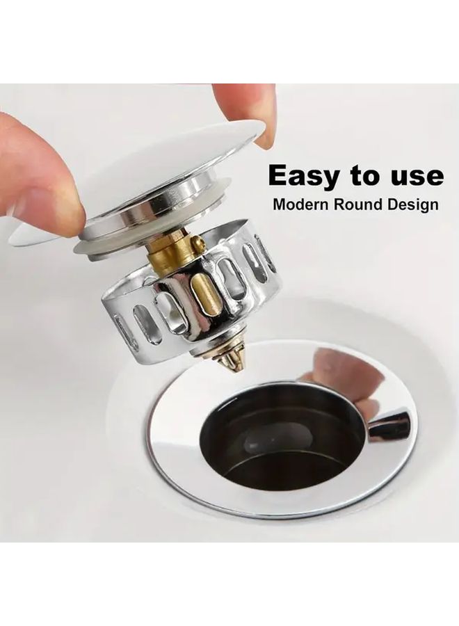 Universal Bathtub Anti Clog Drain Stopper With Hair Catcher Pop Up Design - Image 4