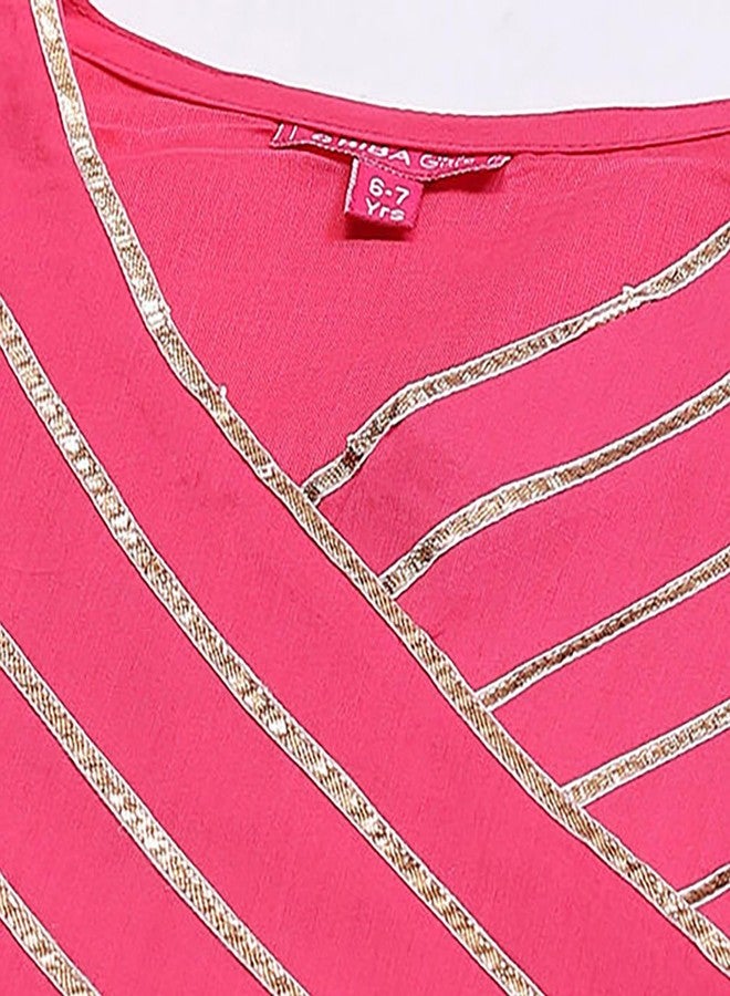 BIBA Girls Cotton Flared Printed Lehenga Set (KW5049EAW22YEL_Yellow_7) - Image 3