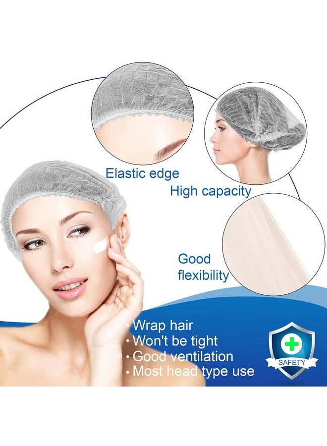 Smilco Disposable Bouffant Caps 100 Pcs,21inches Hair Net， Elastic Dust Cap for Food Service, Kitchen Head Cover (White)  - Image 4