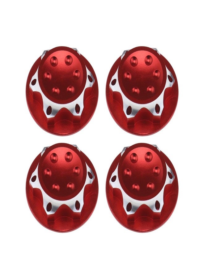 Micro Traders 4Pcs RC Car 17mm Hex Wheel Nut Anti-Dust Cover Nut Replacement Fit for 1/8 RC Car Model RC Off-Road Truck Compatible with Redcat Compatible with E-Revo, Red - Image 1