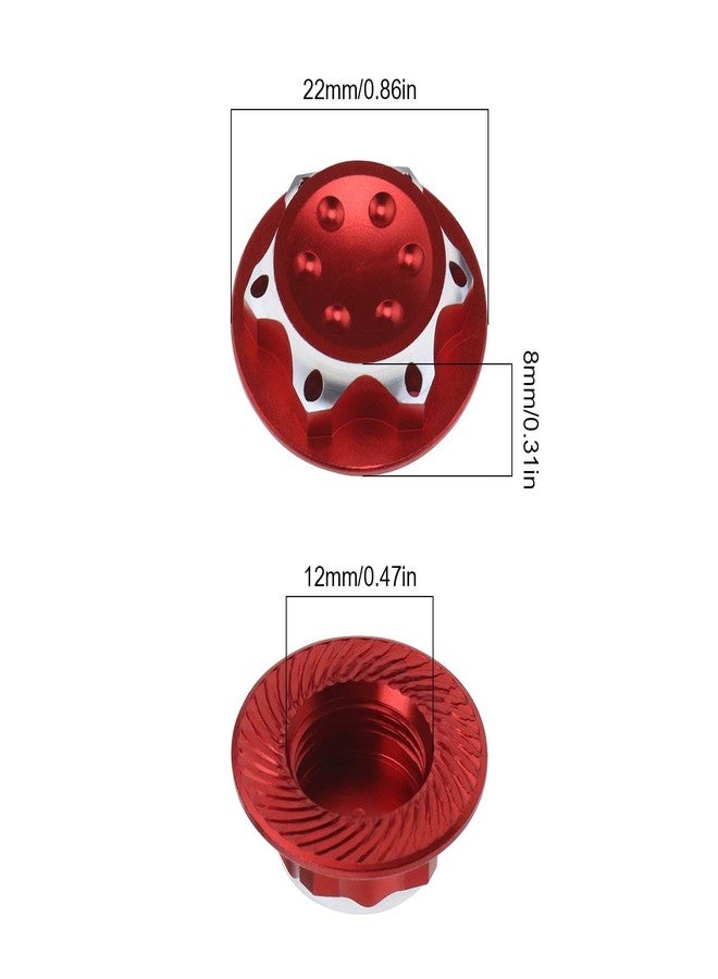Micro Traders 4Pcs RC Car 17mm Hex Wheel Nut Anti-Dust Cover Nut Replacement Fit for 1/8 RC Car Model RC Off-Road Truck Compatible with Redcat Compatible with E-Revo, Red - Image 4
