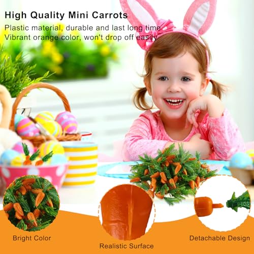 Ufurty 100PCS Mini Easter Carrots Plastic Carrot Shape Artificial Vegetables Ornaments Decorative Bunny Carrots Realistic Carrots Easter Miniature Decorations for Home Kitchen Table Centerpiece by Rely2016 - Image 4