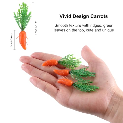 Ufurty 100PCS Mini Easter Carrots Plastic Carrot Shape Artificial Vegetables Ornaments Decorative Bunny Carrots Realistic Carrots Easter Miniature Decorations for Home Kitchen Table Centerpiece by Rely2016 - Image 3
