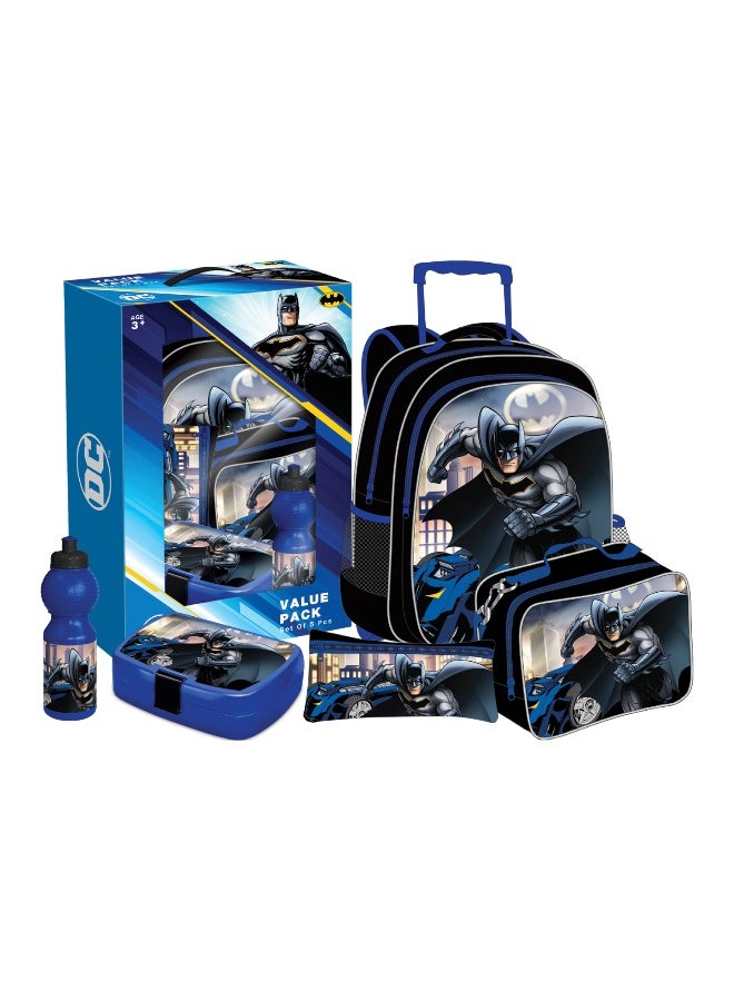 DC Batman 5-in-1 School Value Pack with Trolley Backpack (40.6 cm)