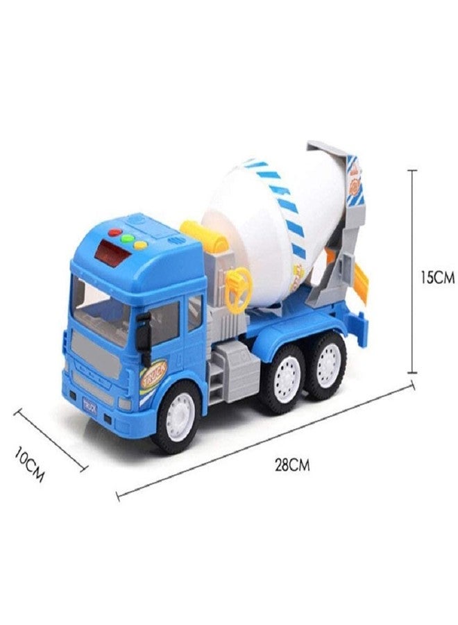ISTOSY Friction Powered Cement Mixer Truck Toy 3+ Years Old Kids Boys Girls Building Construction Truck Toys with Movable Mixer Drum Light Music Pull Back Vehicles (Multicolor) - Image 3