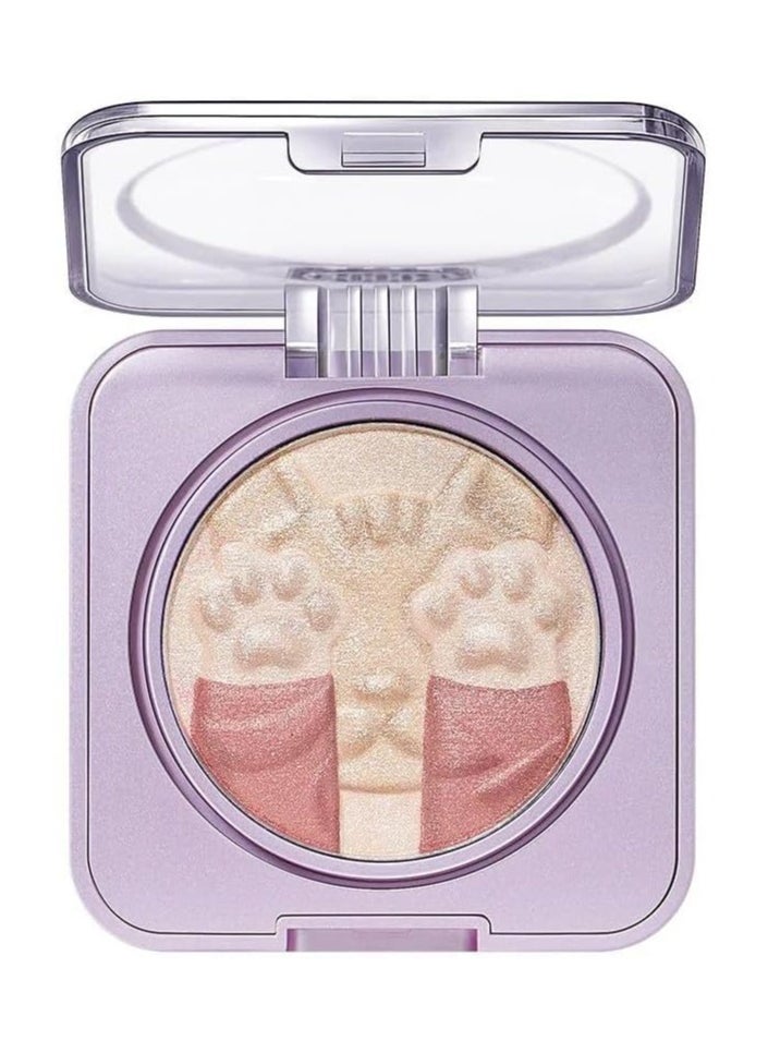 ZEESEA Cosmic Cat Highlighting Blush – A Radiant Fusion of Blush and Highlighter for a Stunning, Celestial Glow | Illuminate Your Look With This Blush | (03 Violet Crystal, M)