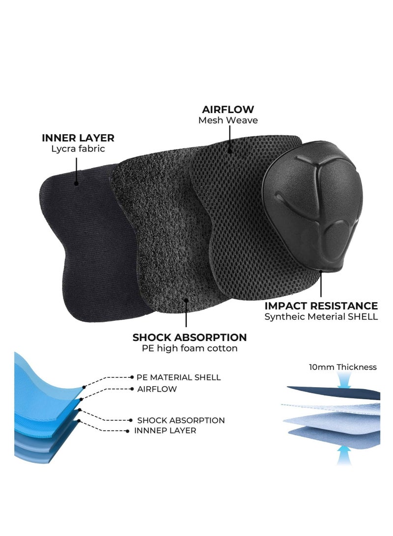 كابتن تيك Knee Pads for Kids Elbow Pads Set, Toddler Protective Gear Set, Kids Elbow Pads and Knee Pads for Girls Boys, with Wrist Guards 3 in 1, for Cycling Electric Bike Rollerblading Scooter (Black) - Image 5