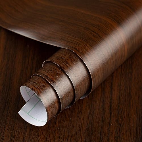 HOMSUN Vinyl Flooring Peel and Stick Roll Wall Stickers Self Adhesive Vinyl Wood Flooring Wallpaper Tiles Stickers Waterproof for Bathroom Living Room Kitchen (Wallnut Sticker, 24 X 78 Inch) - Image 1