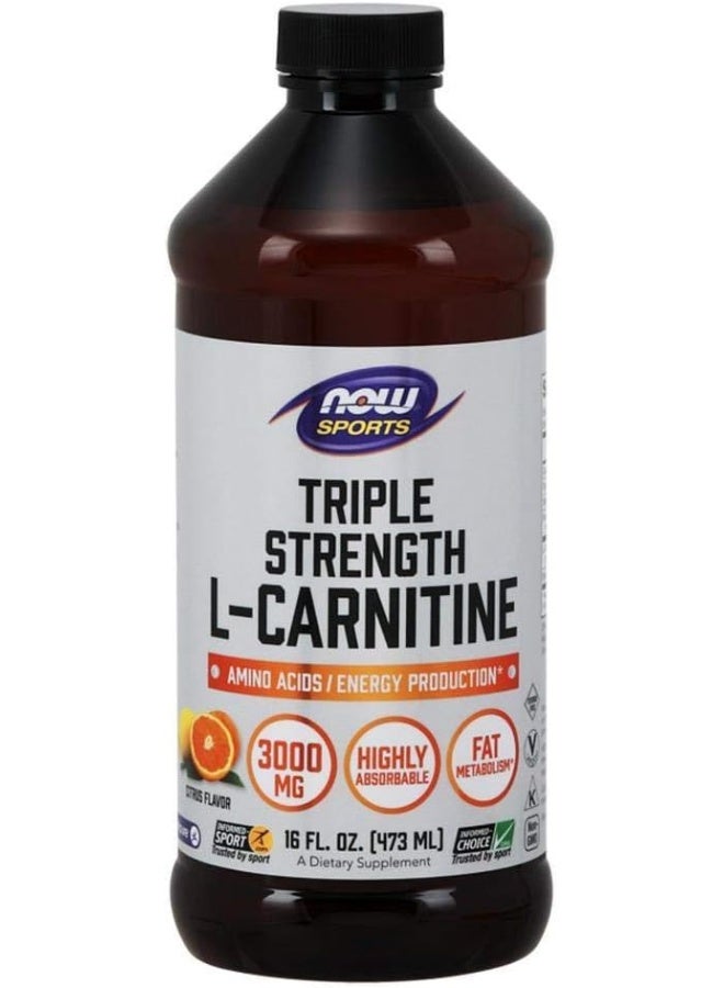 Now Sports Triple Strength L-Carnitine 3000 Mg - 16 Fl Oz (473 ml) - Image 1