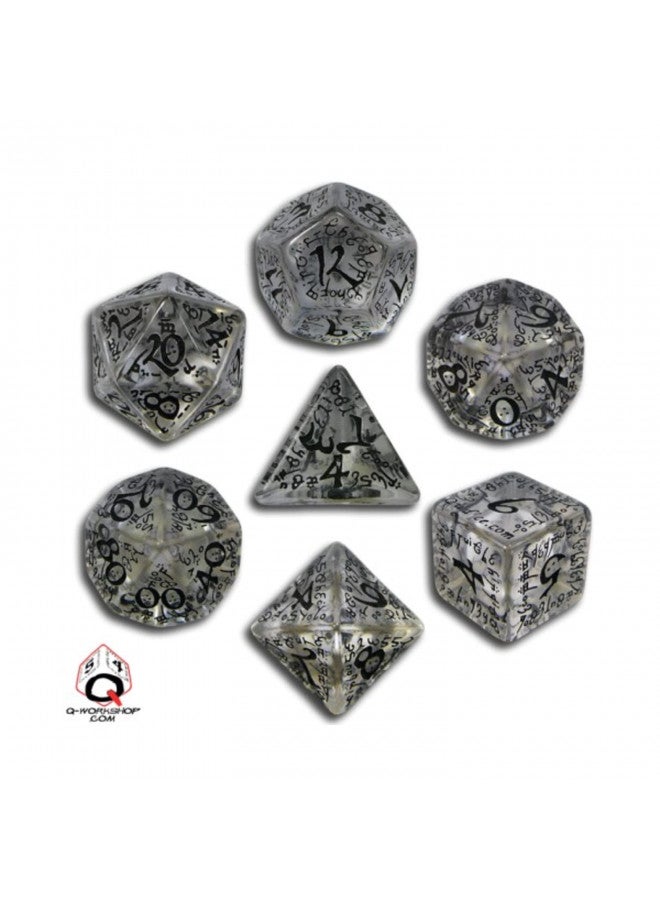 Q WORKSHOP Q-Workshop Elvish Dice 7 Board Game, Transparent/Black