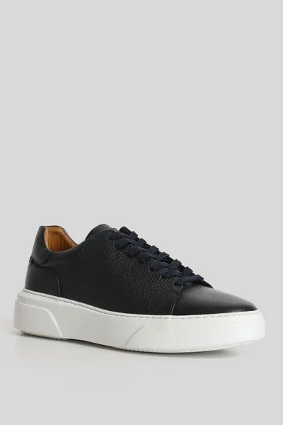 Lufian Tommy Men's Leather Sneakers Navy Blue