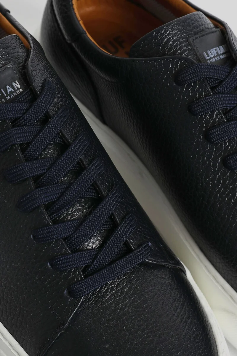 Lufian Tommy Men's Leather Sneakers Navy Blue