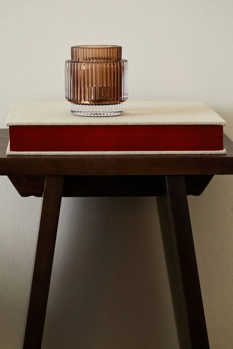 H&M Glass candle holder