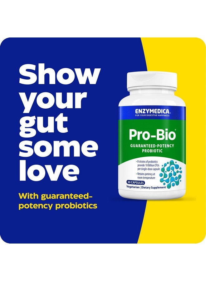 إنزيميديكا Enzymedica, Pro-Bio، بروبيوتيك مقاوم لأحماض المعدة ومستقر على الرف من أجل هضم صحي، 10 مليار وحدة تشكيل مستعمرة، 30 قطعة - Image 2