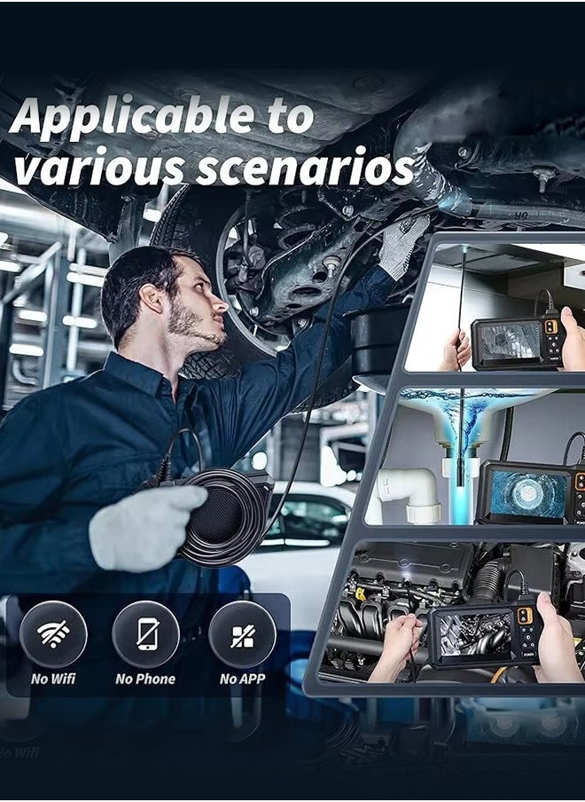 Generic Industrial endoscope, IP67 waterproof, with 8 LED lights, 4.3IPS screen, HD1080P, 2000MAH, for pipeline, sewer, vehicle inspection  - Image 3