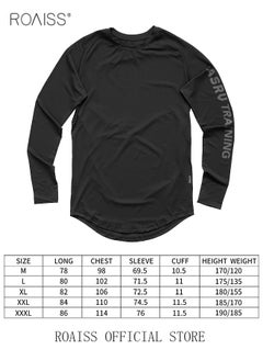 roaiss 2 Pack Men's Letter Printing Quick-dry Fitness Exercise Leisure Long Sleeve T-shirt Gym Running Training Stretch Tights  - Image 4