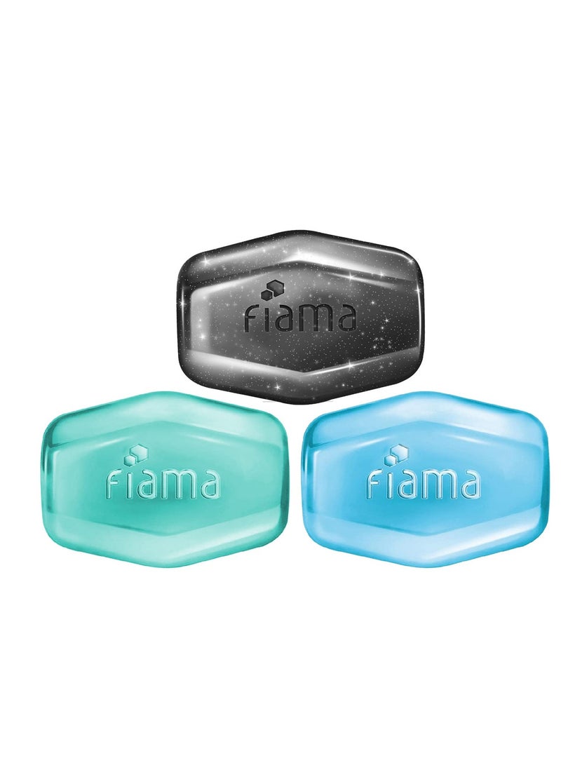 فياما مجموعة Fiama Men Gel Bar Active Celebration Pack مع 3 ألواح جل فريدة من نوعها، الفحم والجريب فروت، نبض منعش ورياضة منشطة للبشرة المرطبة، 375 جم 125 جم، عبوة من 3 صابون للرجال لجميع أنواع البشرة - Image 2