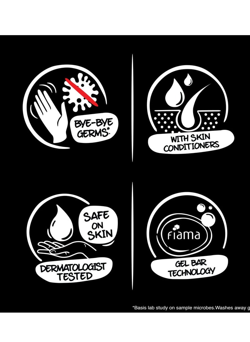 فياما مجموعة Fiama Men Gel Bar Active Celebration Pack مع 3 ألواح جل فريدة من نوعها، الفحم والجريب فروت، نبض منعش ورياضة منشطة للبشرة المرطبة، 375 جم 125 جم، عبوة من 3 صابون للرجال لجميع أنواع البشرة - Image 3