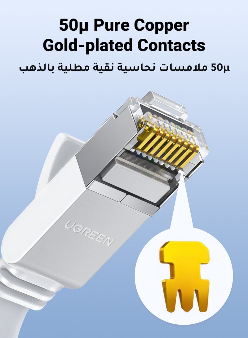 يو جرين كابل إيثرنت Cat6 10M جيجابت كابل شبكة مسطح 1000Mbps كابل إنترنت محمي عالي السرعة RJ45 كابل إيثرنت كابل التصحيح متوافق مع أجهزة الكمبيوتر المحمول، الكمبيوتر الشخصي، PS5 PS4، التلفزيون، المودم، جهاز التوجيه، المحور، التبديل - Image 5