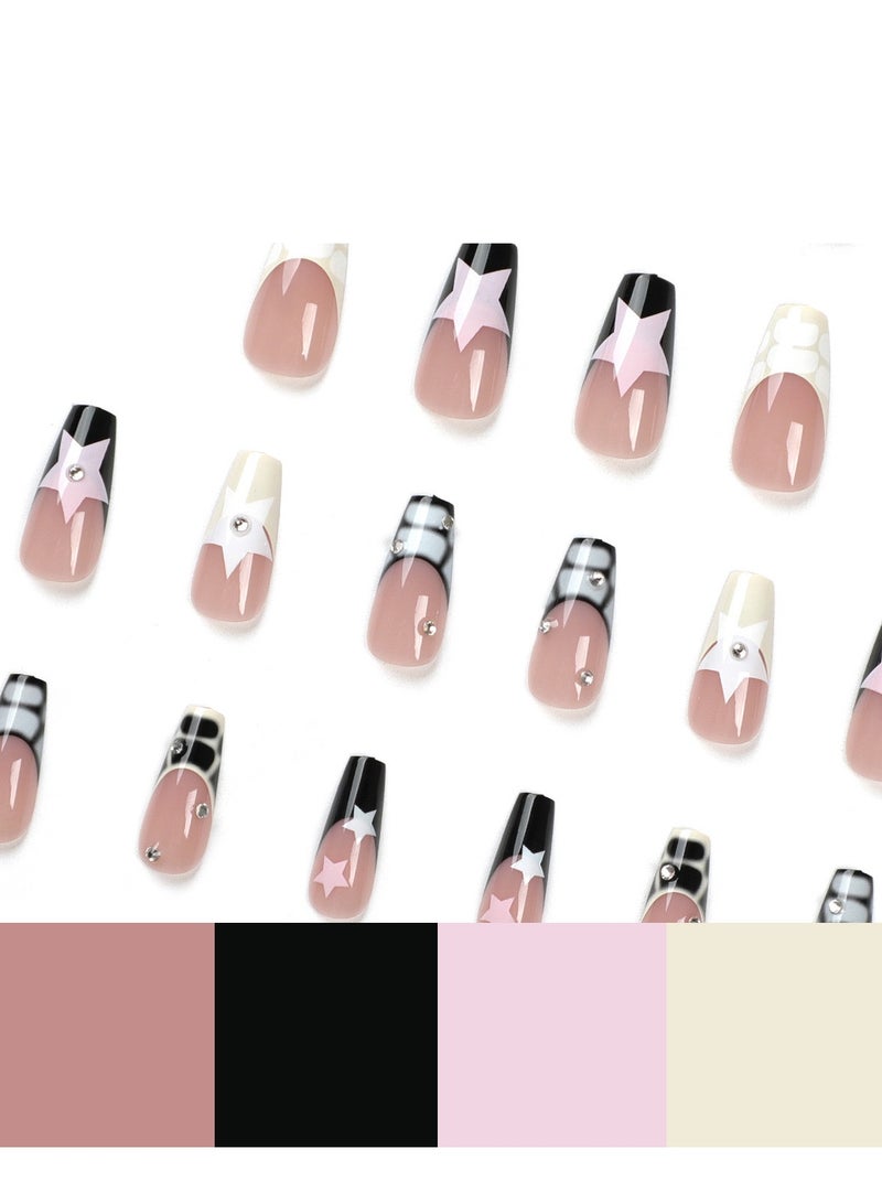 جوسكوين أظافر ملصقة، أنيقة ومريحة: أظافر باليه متوسطة الطول، فن الأظافر القابلة للارتداء، قطع أظافر خاصة، سهلة الاستخدام، 24 قطعة، أظافر أكريليك مزيفة مع مجموعة لاصق. - Image 2