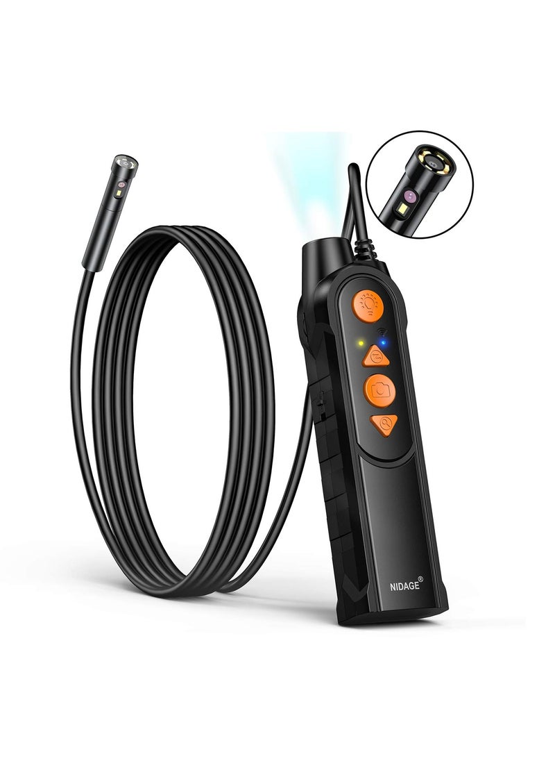 Nidage 0.197inch Dual Lens Wireless Endoscope Camera, NIDAGE 5.0mm Ultra-Slim Automotive Inspection Camera with 7 LEDs, 1080P Dual Lens Borescope Waterproof for Android & iOS Smartphone Tablet(5FT)  - Image 1
