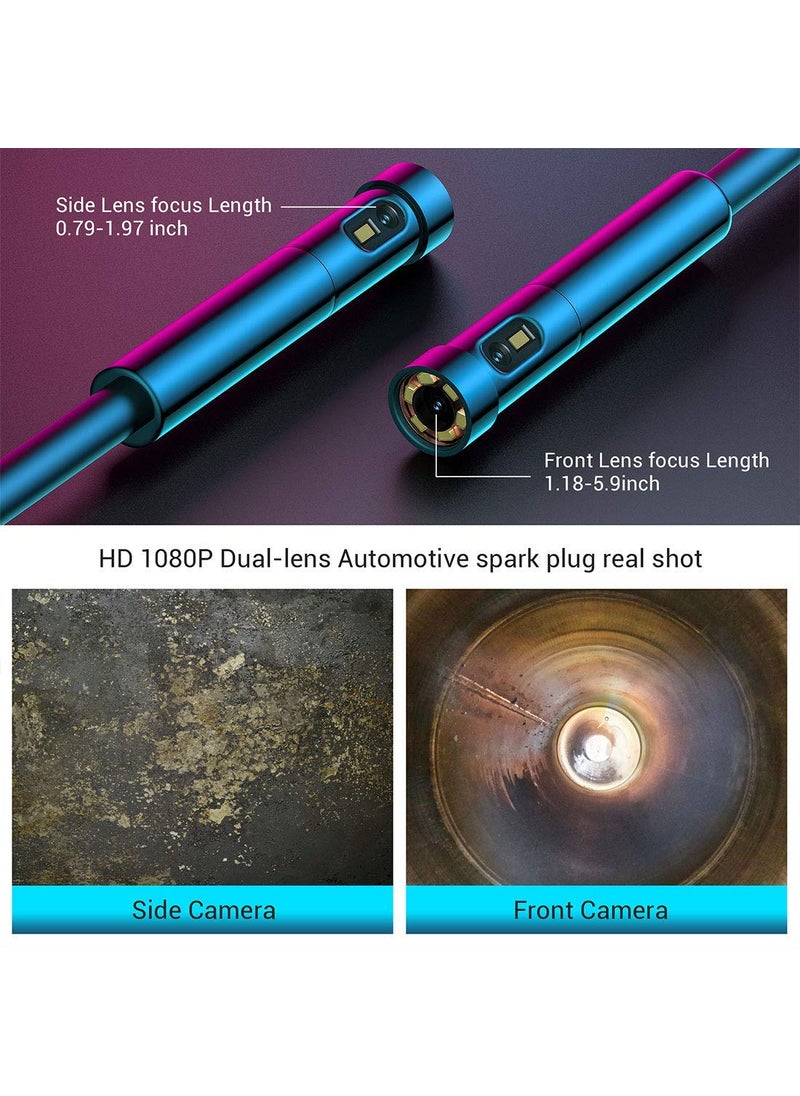 Nidage 0.197inch Dual Lens Wireless Endoscope Camera, NIDAGE 5.0mm Ultra-Slim Automotive Inspection Camera with 7 LEDs, 1080P Dual Lens Borescope Waterproof for Android & iOS Smartphone Tablet(5FT)  - Image 2