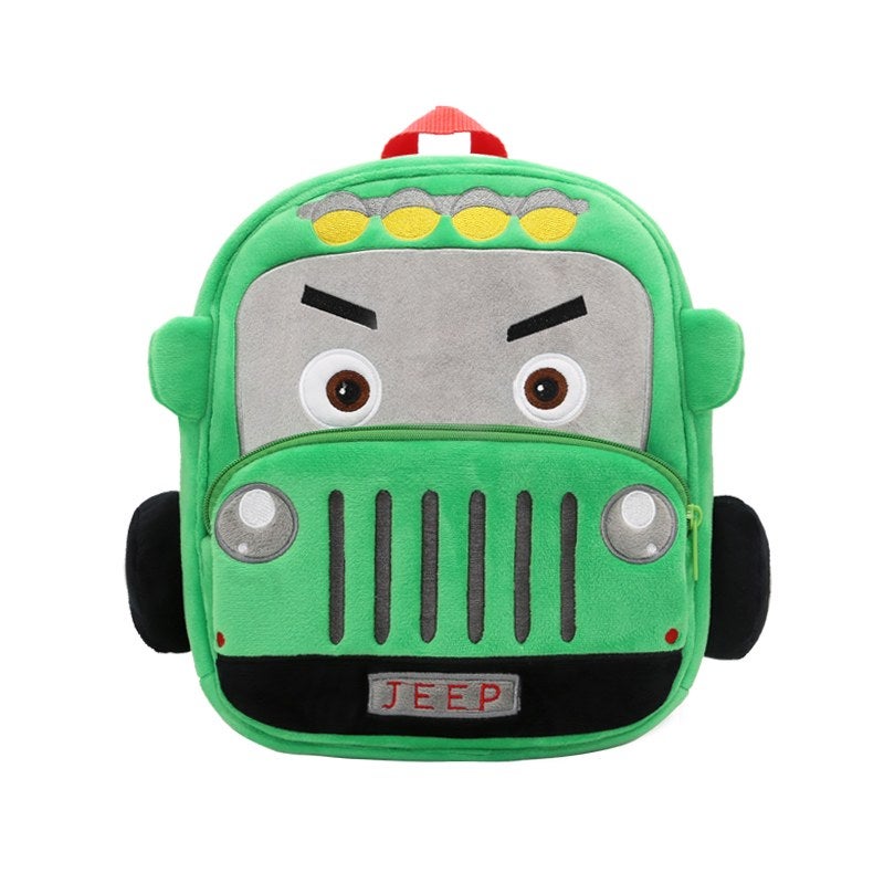 Plush Kids Backpack, Jeep Vehicle Design, Soft Lightweight School Bag for Toddlers and Preschool Kids - Image 5