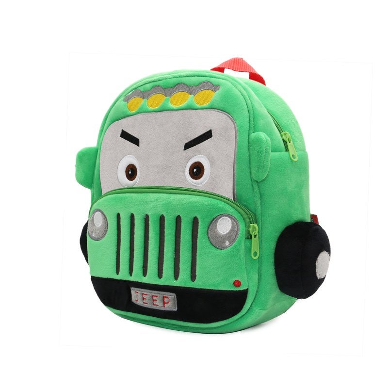 Plush Kids Backpack, Jeep Vehicle Design, Soft Lightweight School Bag for Toddlers and Preschool Kids - Image 2