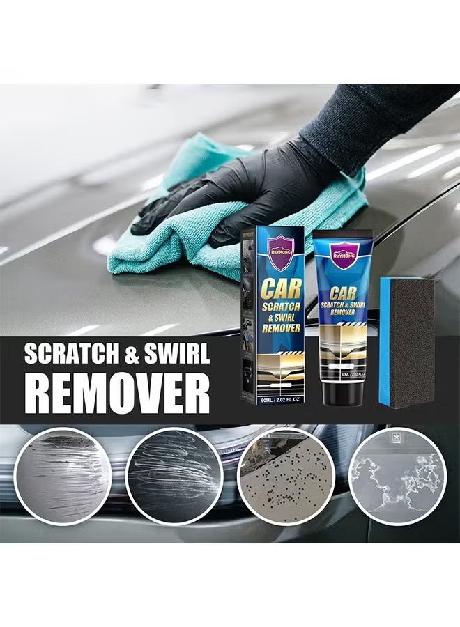 RAYHONG Car Scratch And Swirl Remover With Sponge, Car Scratch Repair Polish Remover For Deep Scratches, 60ML - Image 5