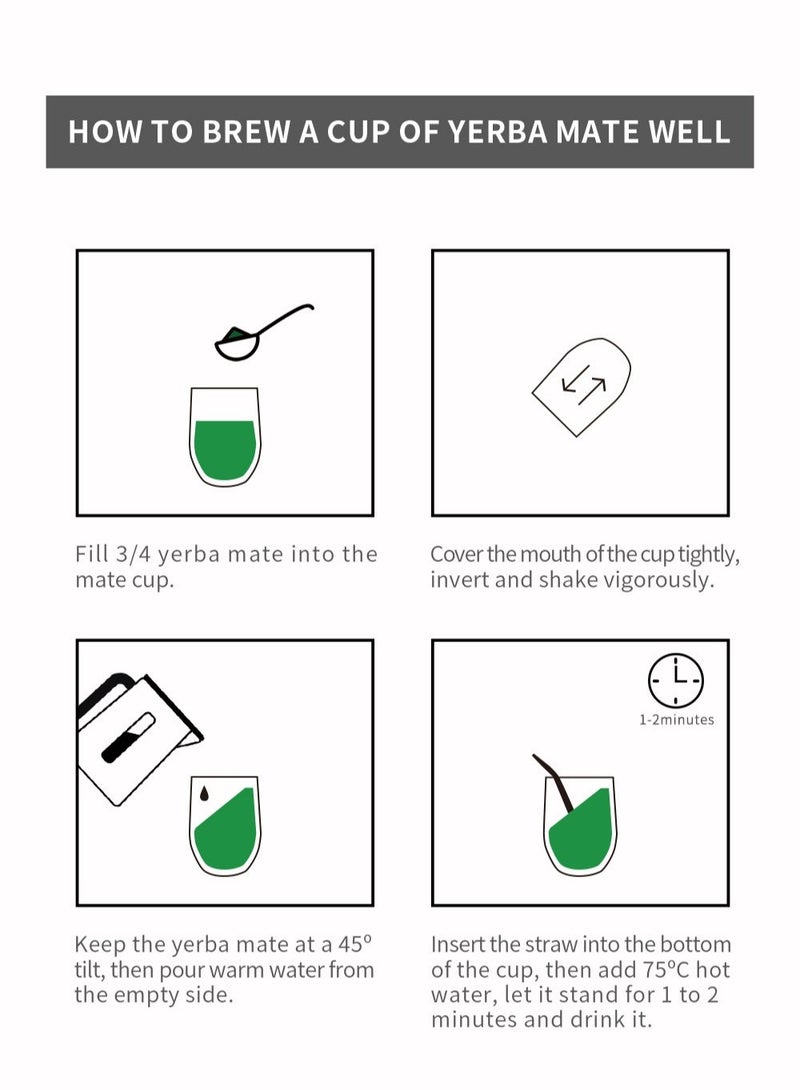 كوبرو كوب يربا متة من الستانلس ستيل  طبقتين 304 بغطاء مقاوم للحرارة وسهل الحمل كوب شاي مع شفاطة وفرشاة تنظيف - Image 5