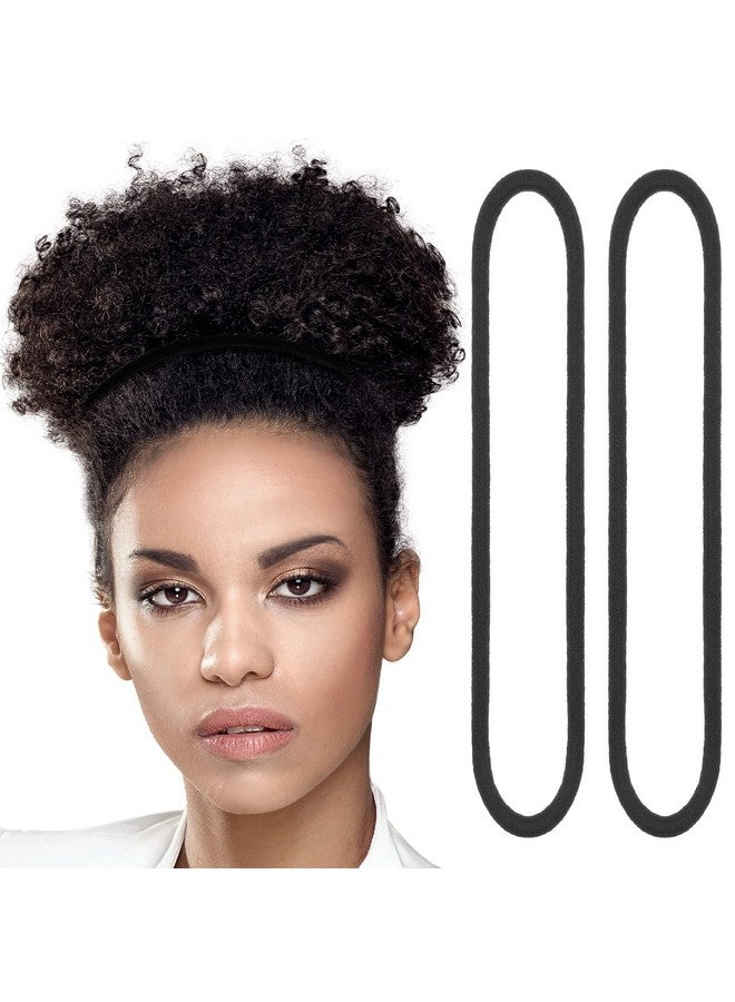 Dingion 80 Count Extra Long Hair Tie For Long Thick And Curly Hair Elastic Ponytail Holders For Women No Metal Long Hair Bands Hair Accessories (Black) - Image 1