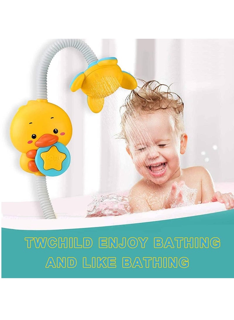 MUMS PLANET - Baby Bath Toys Electric Duck Water Pump with Hand Shower Sprinkler for Kids, Bathtub Shower Toy Game for Boys Girls, Kids Toys For Bath T - Image 1