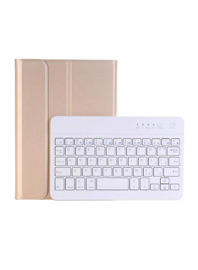 NIBEMINENT Detachable Bluetooth Wireless Keyboard With Smart Case Protection For Apple iPad Rose Gold - Image 1