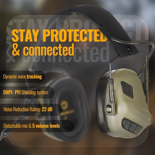 EARMOR M32X Tactical Headset for Helmet with ARC Rail Helmet Mount Adapters - Noise Canceling Headphones for Shooting & Hunting Earmuffs - Image 3
